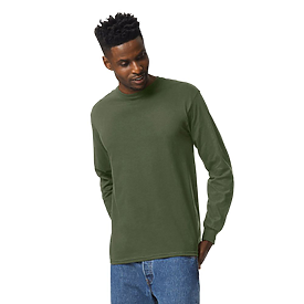 Gildan Men's Ultra Cotton Long Sleeve T-Shirt - 100% Cotton Crew Neck, Plain (Carolina Blue, Medium) - View #11