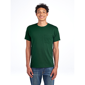 Jerzees Heavyweight Blend Pocket T-Shirt – Black, Large, 50/50 Cotton Polyester, Pre-Shrunk - View #13