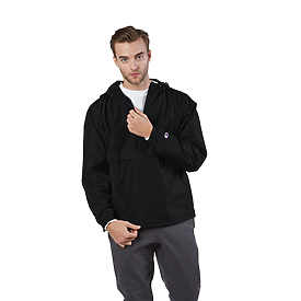 Champion packable anorak jacket black sale