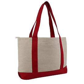 LIBERTY BAGS Large Zippered Cotton Canvas Tote