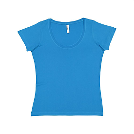 LAT Ladies Deep Scoop Neck Tee