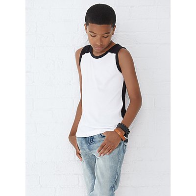 LAT Youth Contrast Back Fine Jersey Tank