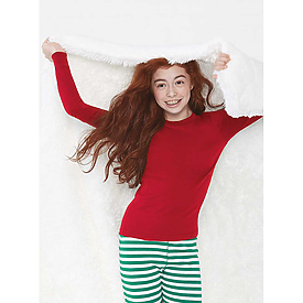 LAT Youth Long Sleeve Baby Rib Pajama Top