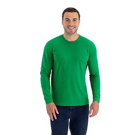 Next Level Unisex CVC Long Sleeve T-Shirt - 60/40 Cotton Poly Blend, Classic Fit, Indigo White