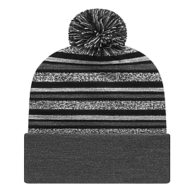 CAP AMERICA USA Made Striped Knit Cap w/Pom
