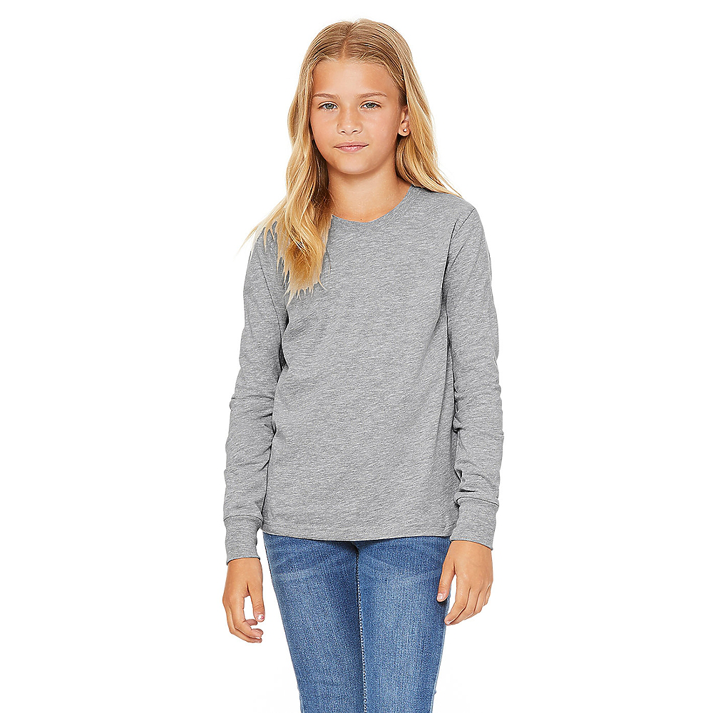 Bella+Canvas Youth Unisex Heather CVC Long Sleeve Tee | Carolina-Made