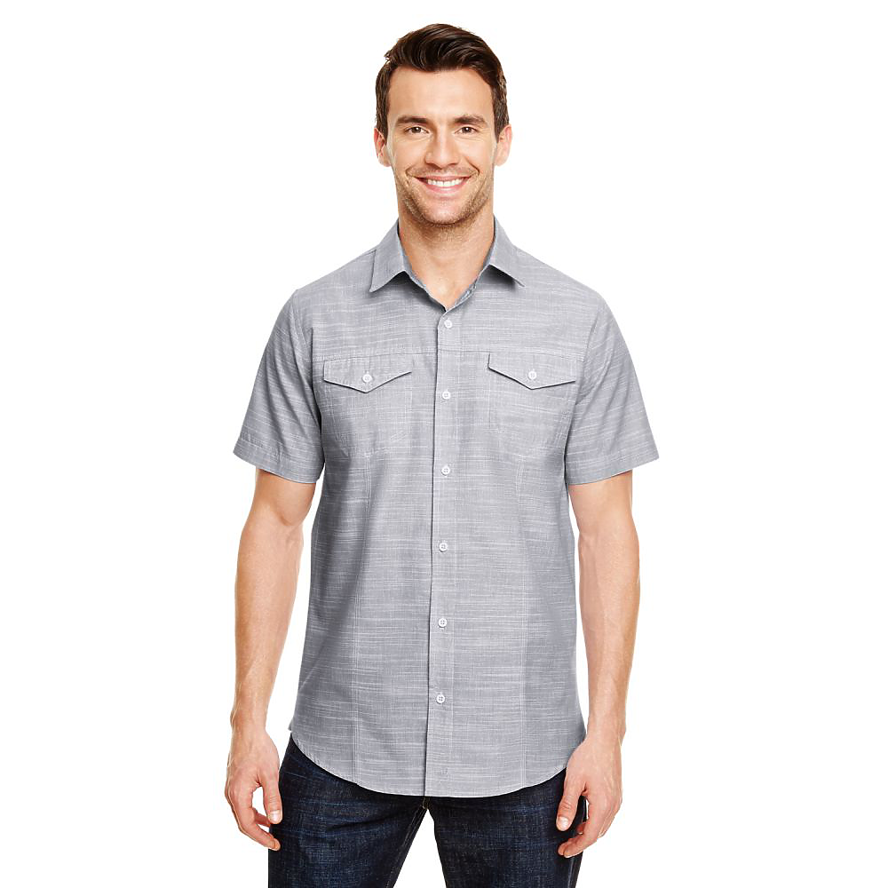 Burnside Men's Woven Textured Short Sleeve Shirt | Carolina-Made