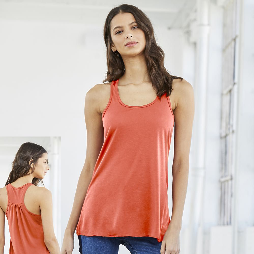 Bella+Canvas Women's Flowy Racerback Tank Top - Lightweight Athletic Heather - View #10