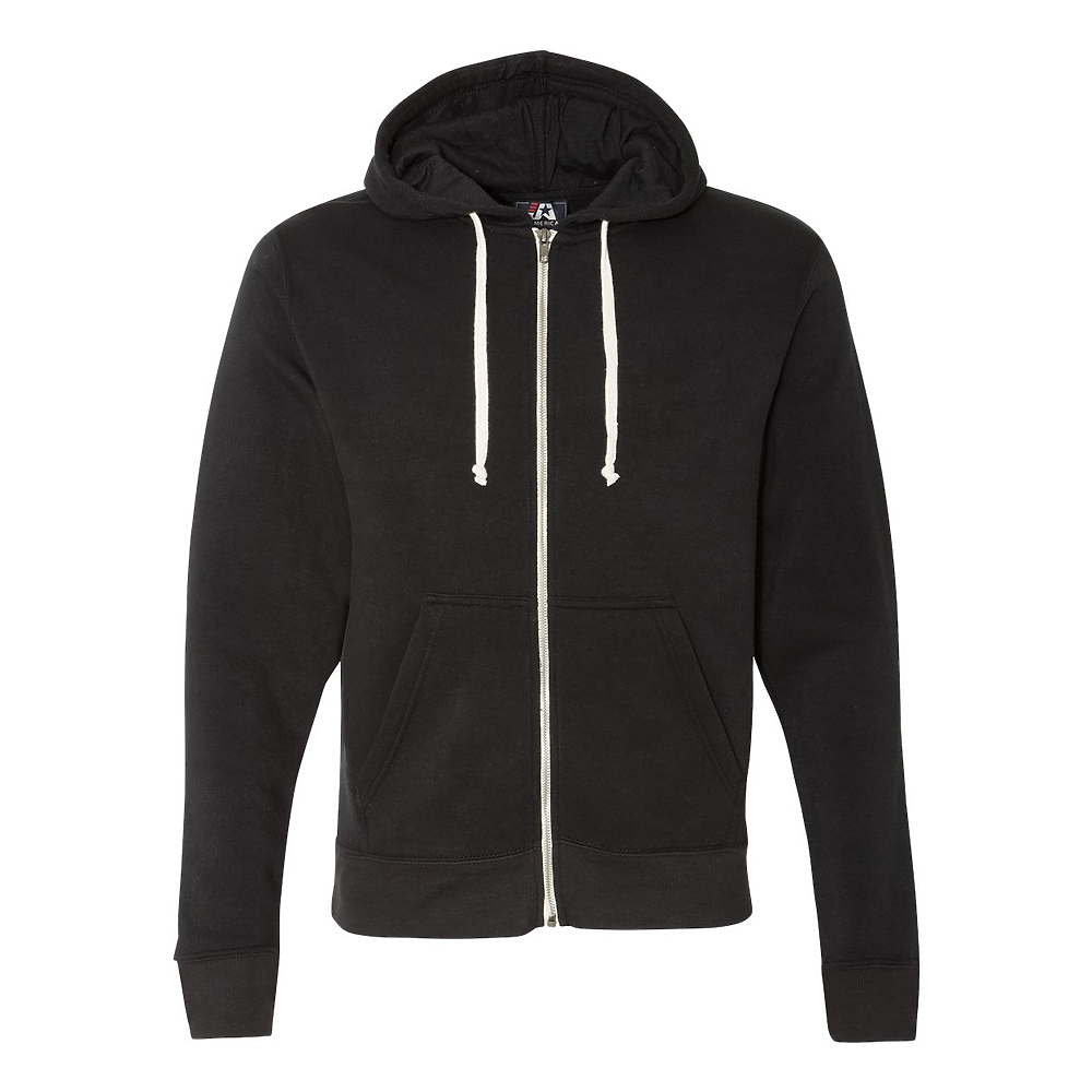 J.AMERICA Tri-Blend Full Zip Fleece Hood | Carolina-Made