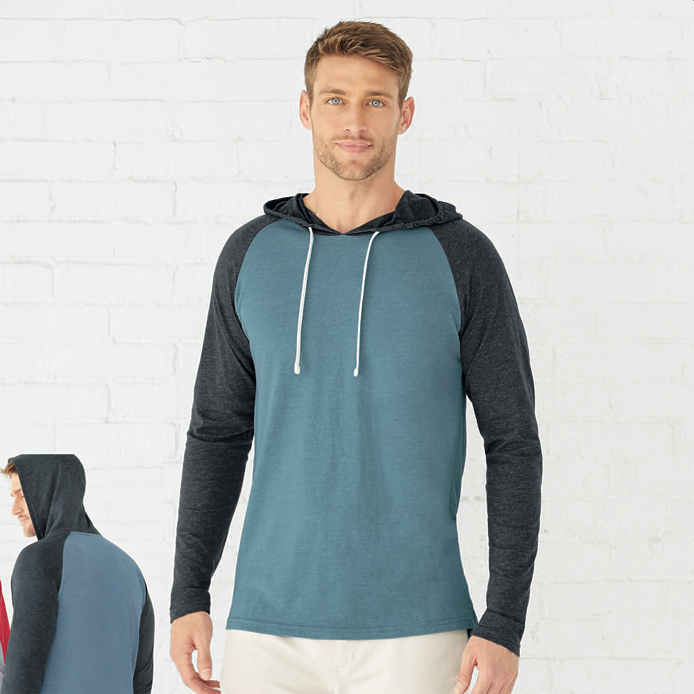 Download LAT Men's Hooded Long Sleeve Raglan Tee | Carolina-Made