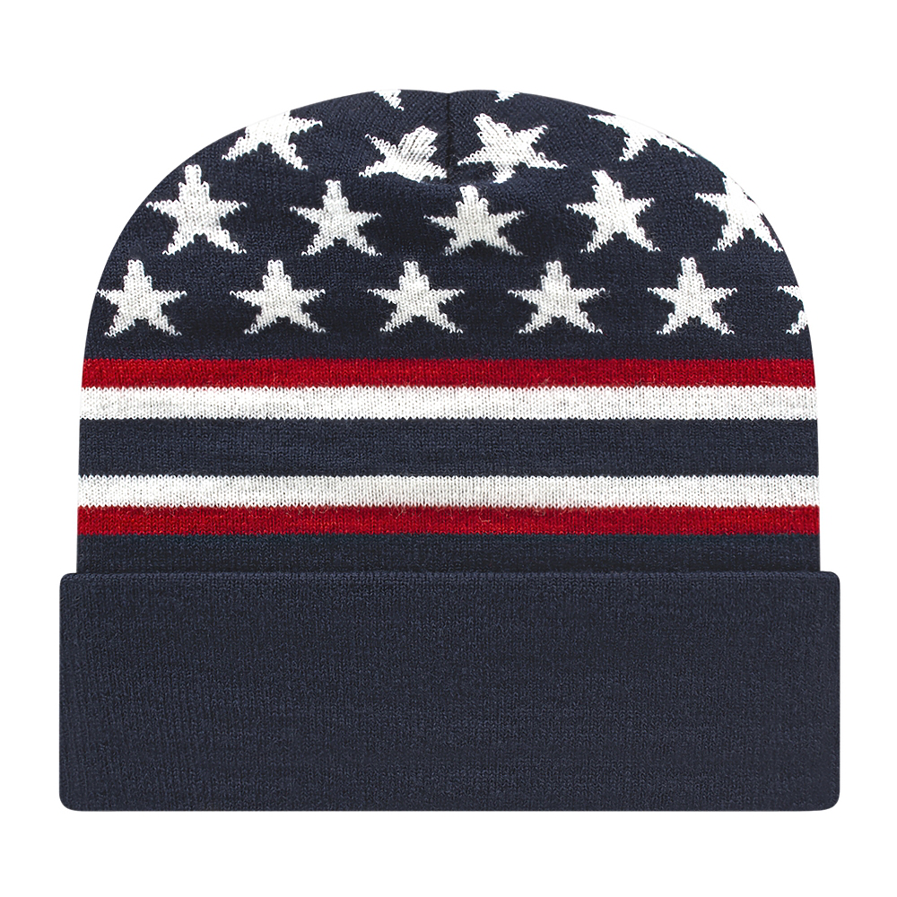 CAP AMERICA USA Made Flag Knit Cap ImprintableWear