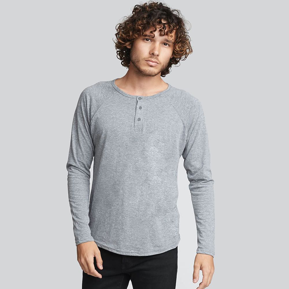 Next Level Men's Tri-Blend L/S Henley 